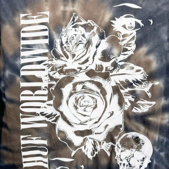 HUF WORLDWIDE | Dark Blue & Taupe Tie Dye Crewneck T-Shirt Men’s Size Medium - Picture 7 of 8